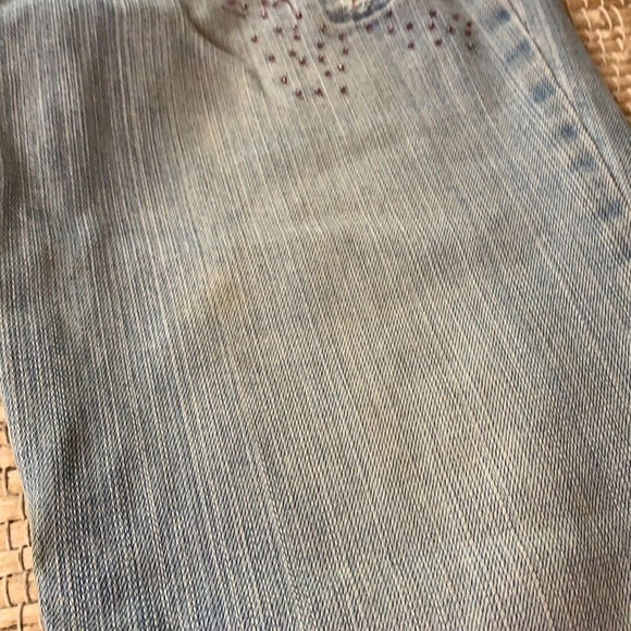 GLO distressed patchwork Bootcut Light Wash Jeans Size 13 - Picture 6 of 12